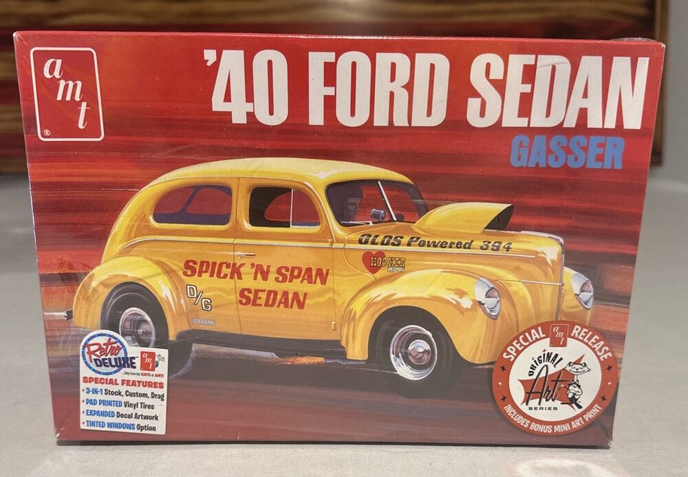 AMT '40 FORD SEDAN GASSER 1/25 SCALE MODEL KIT build: stock, street rod or drag
